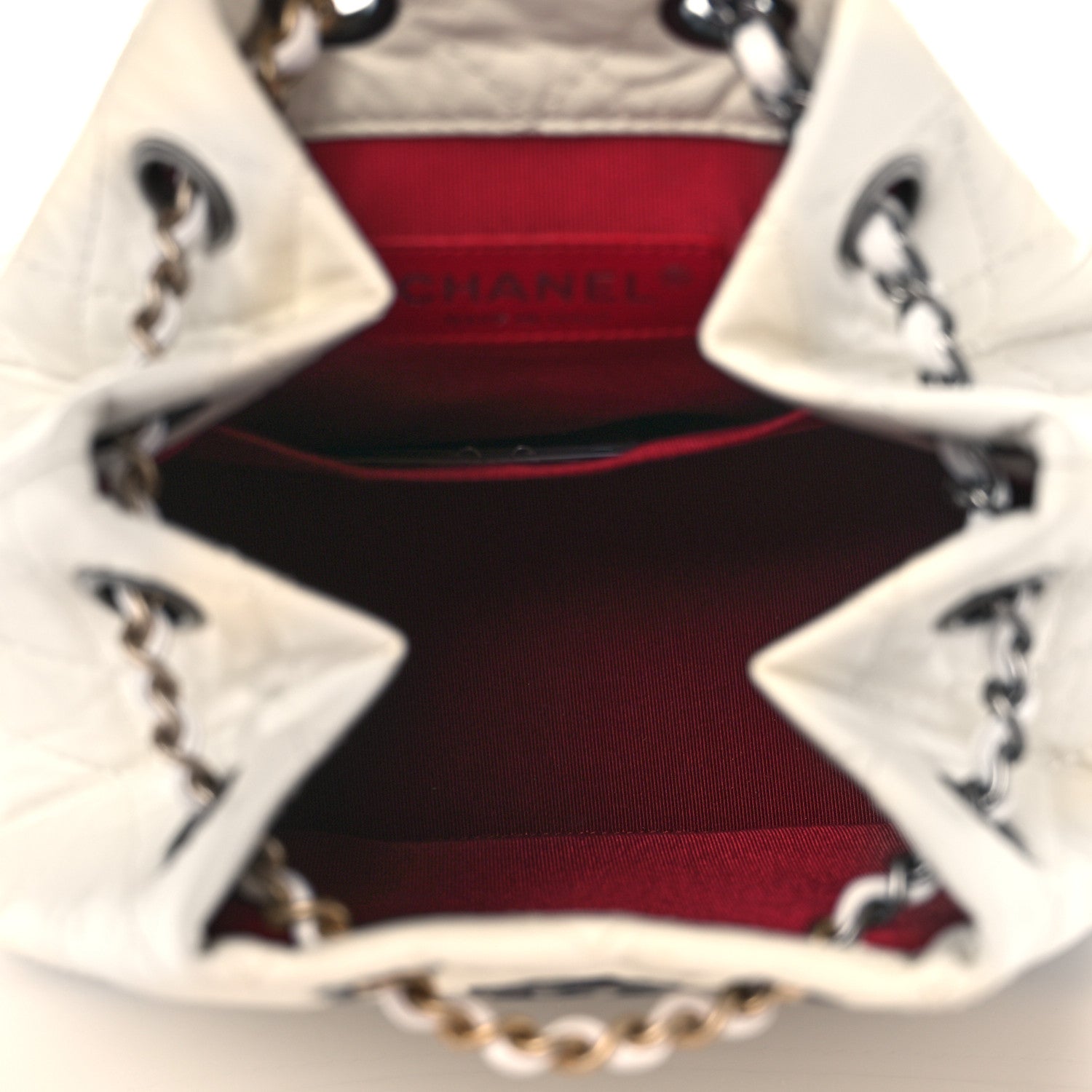 Chanel Aged Calfskin Quilted Small Gabrielle Backpack White 5 of 9