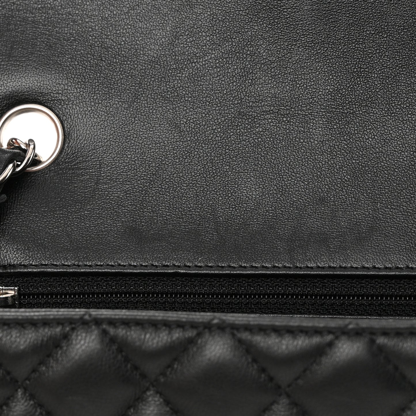 Lambskin Quilted Mini Rectangular Flap Black