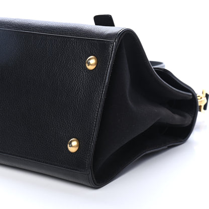 Saint Laurent Calfskin Canvas Small Muse Two Black 9 of 9
