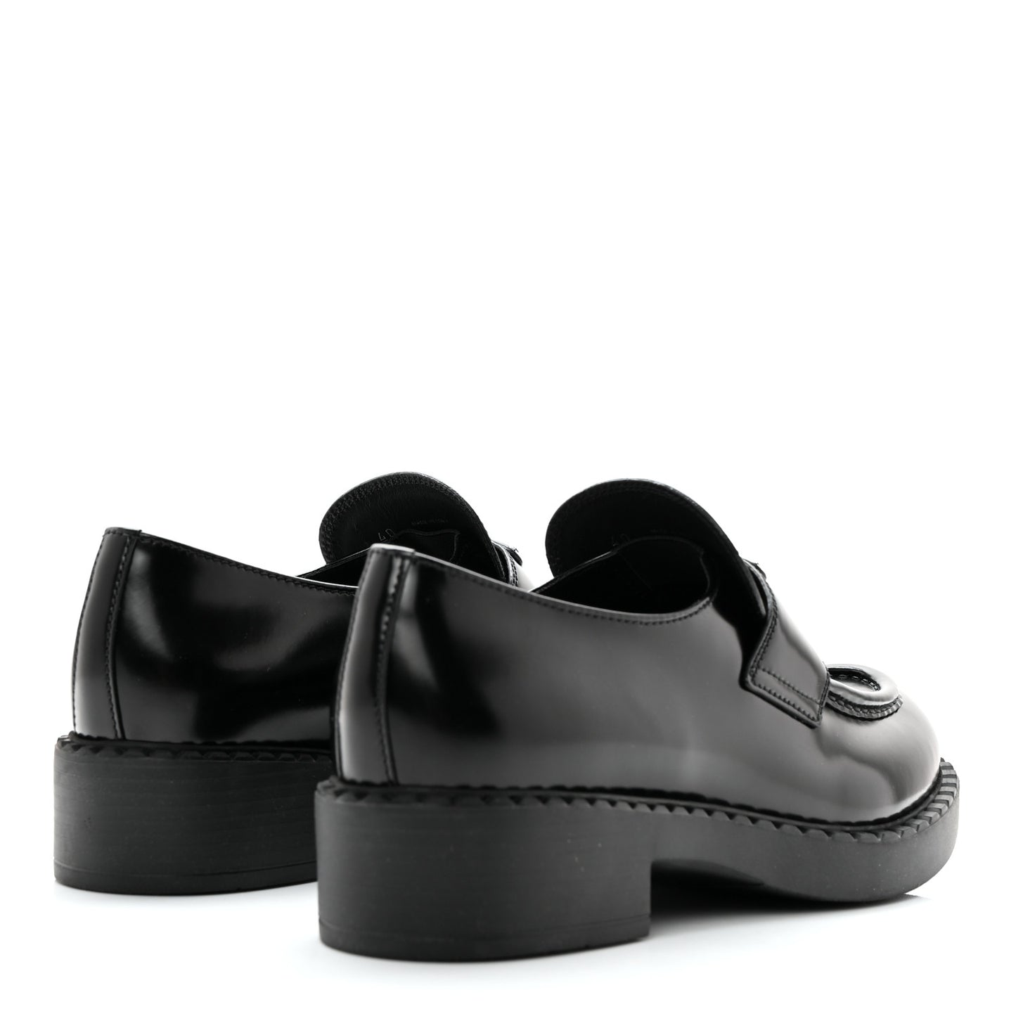 Spazzolato Metal Triangle Logo 50mm Loafers 40 Black