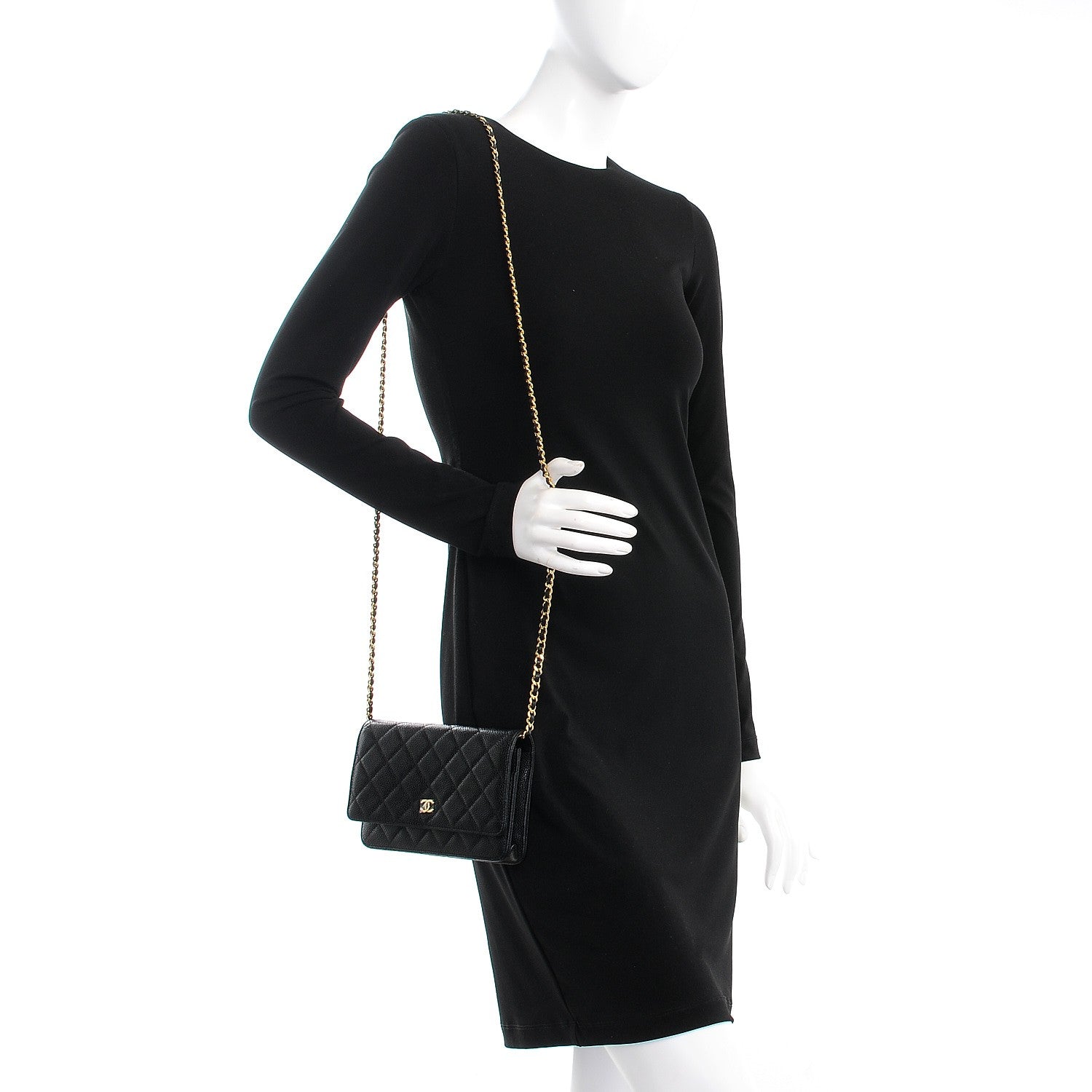 Chanel Caviar Quilted Wallet On Chain WOC Black 2 of 9