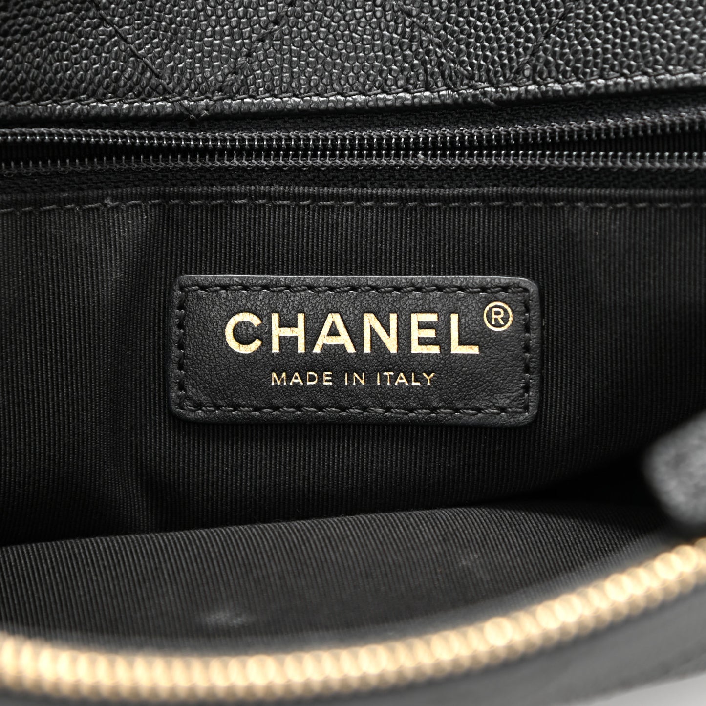 Lambskin Caviar Lovely Chains Flap Shoulder Bag Black