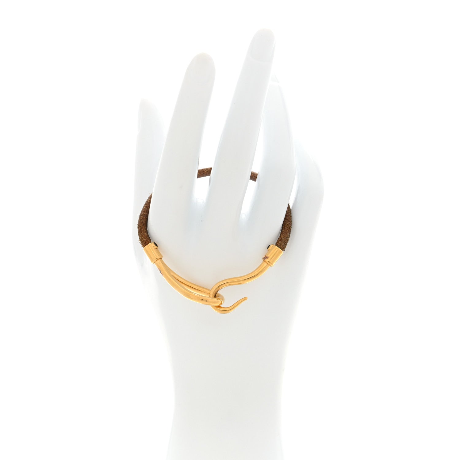 Hermes Natural Bridle Jumbo Hook Bracelet Brown 2 of 4