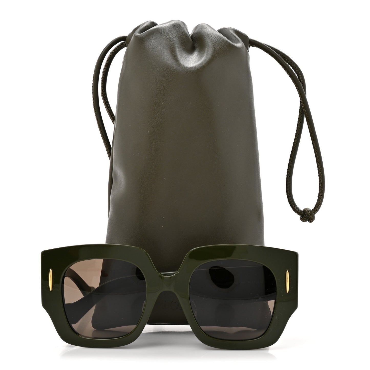 Acetate Anagram Square Sunglasses LW40129U Shiny Green