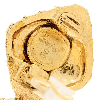 Chanel CC Logo Drop Earrings Gold 4 of 4