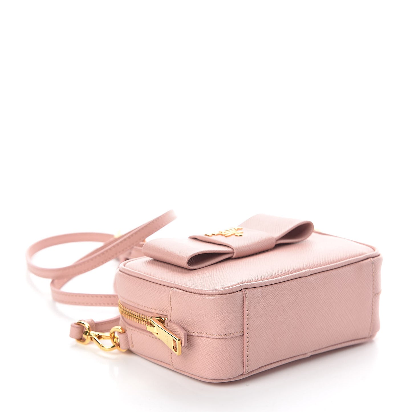 Saffiano Fiocco Bow Camera Crossbody Bag Orchidea