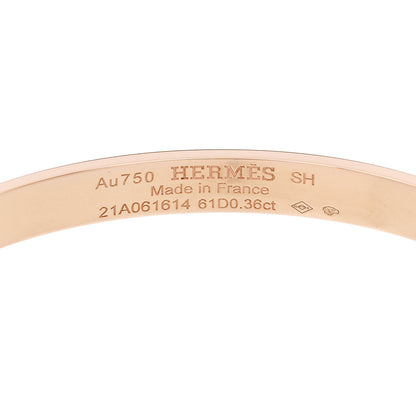 Hermes 18K Rose Gold Diamond PM Kelly Pave Bracelet SH 3 of 4