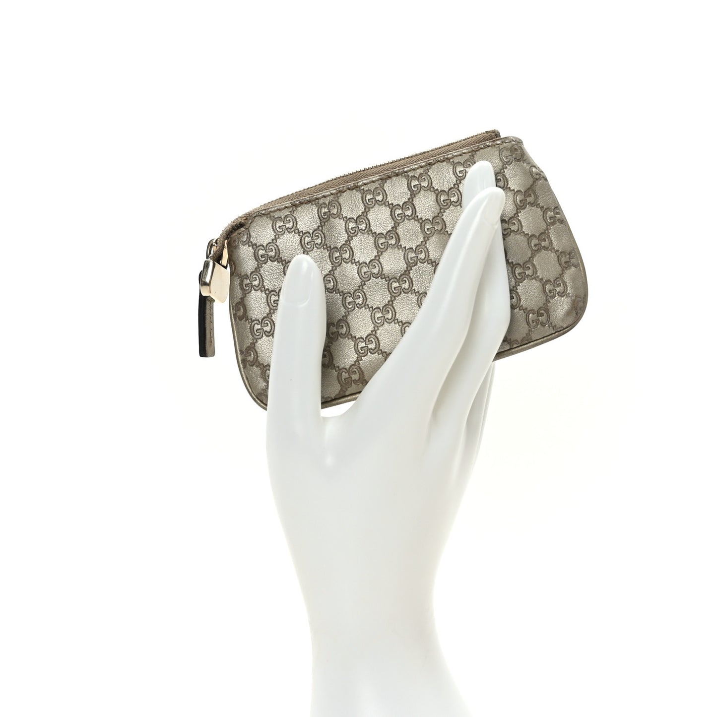 Metallic Microguccissima Key Case Grey