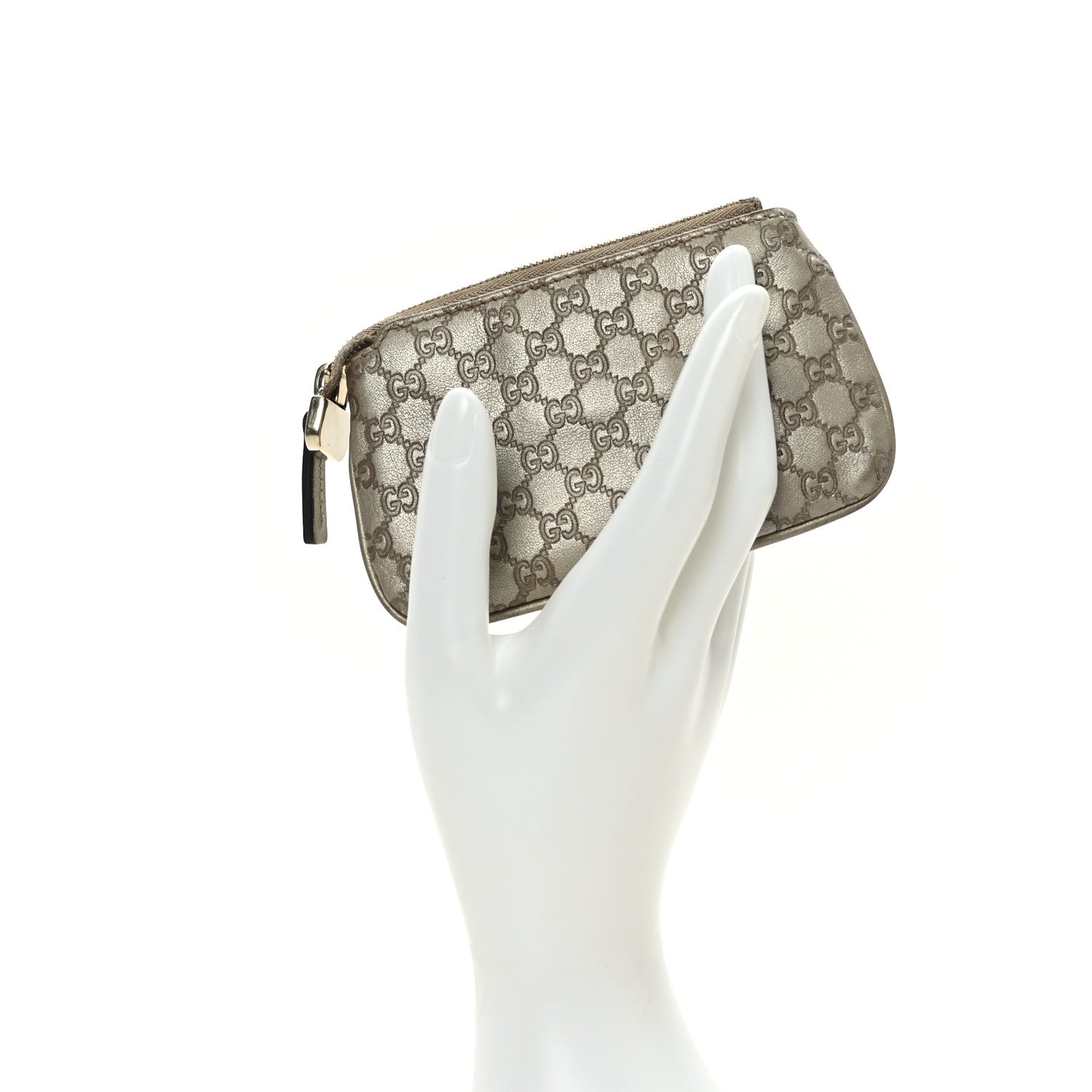 Gucci Metallic Microguccissima Key Case Grey 2 of 7