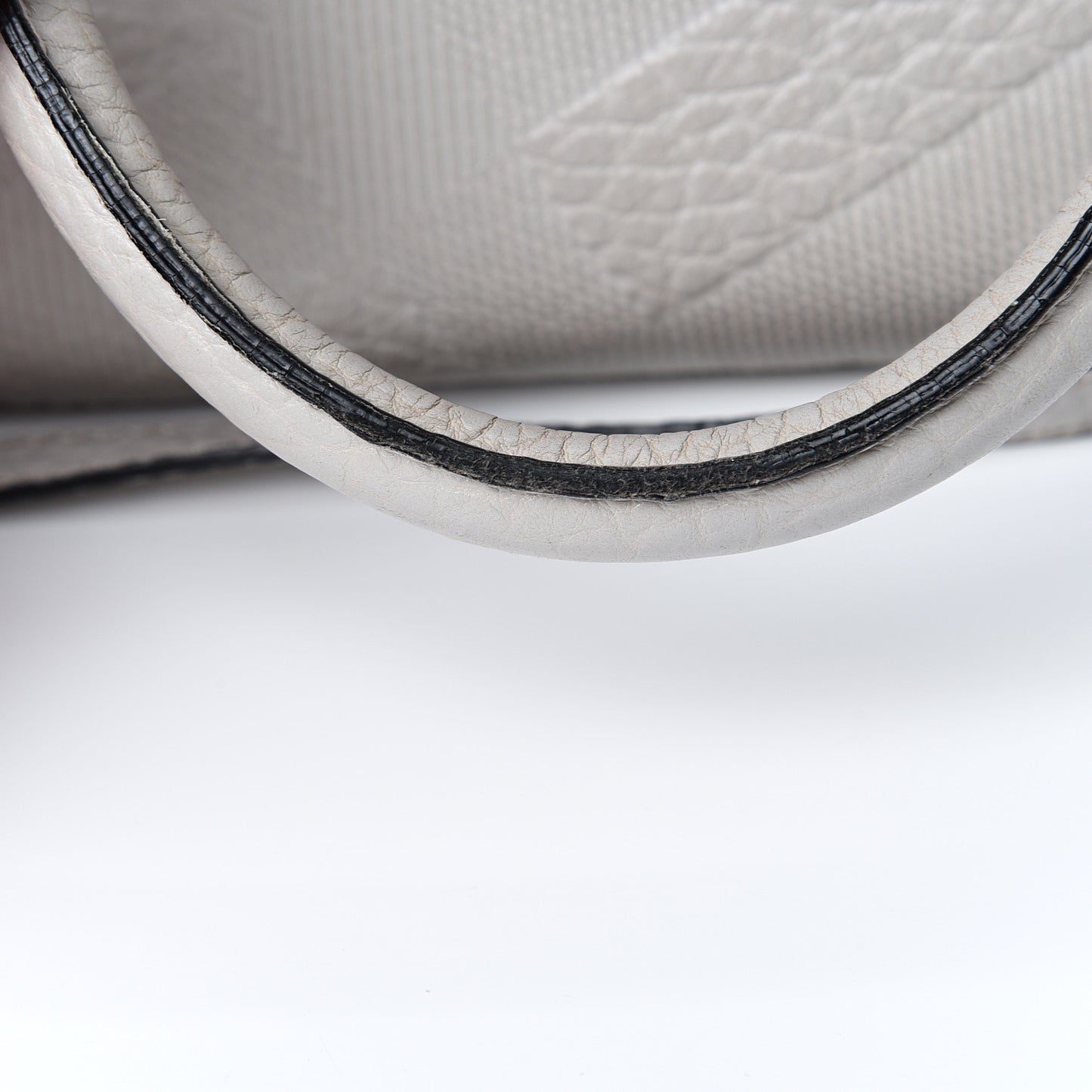 Heritage Grain Check Embossed Small Orchard Bowling Bag Pale Grey