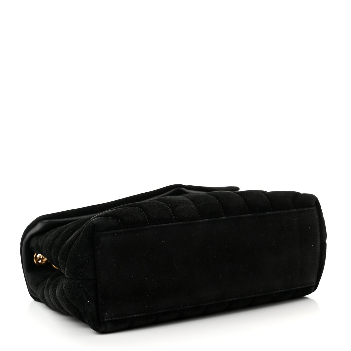Suede Calfskin Y Quilted Monogram Small Loulou Chain Satchel Black