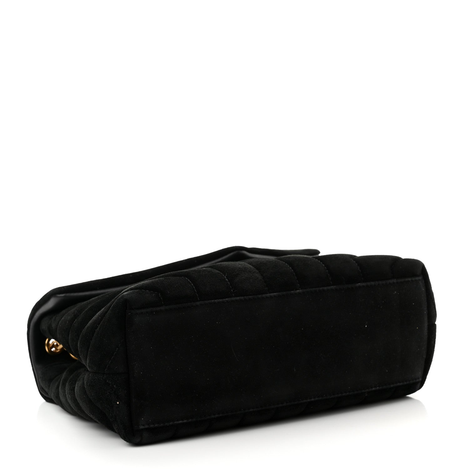 Saint Laurent Suede Calfskin Y Quilted Monogram Small Loulou Chain Satchel Black 4 of 10