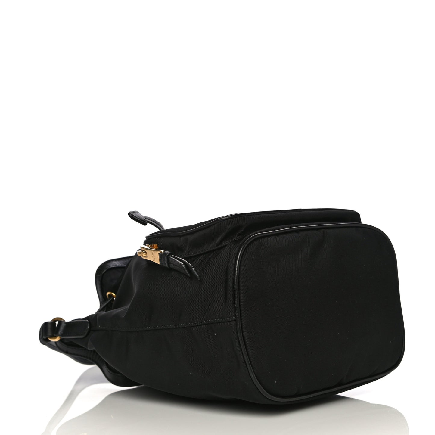 Saffiano Tessuto Nylon Mini Bucket Crossbody Bag Black