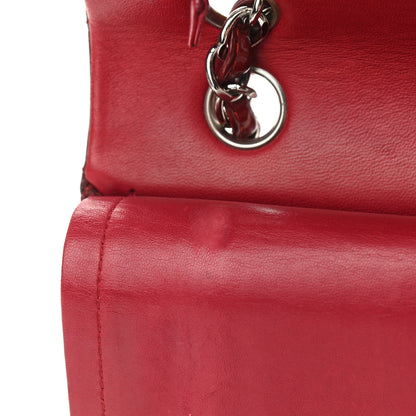Chanel Patent Calfskin Quilted Medium Double Flap Dark Red 13 of 14