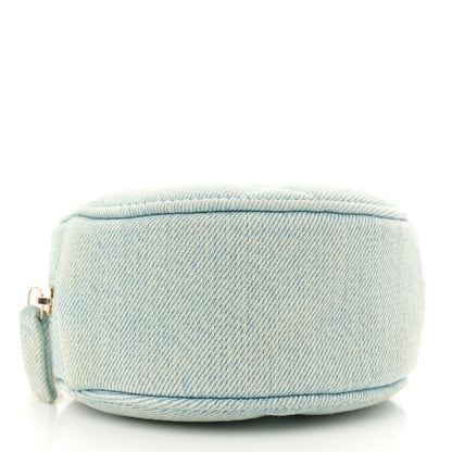 Chanel Denim Quilted Chanel 19 Round Clutch With Chain Neon Blue 4 of 12