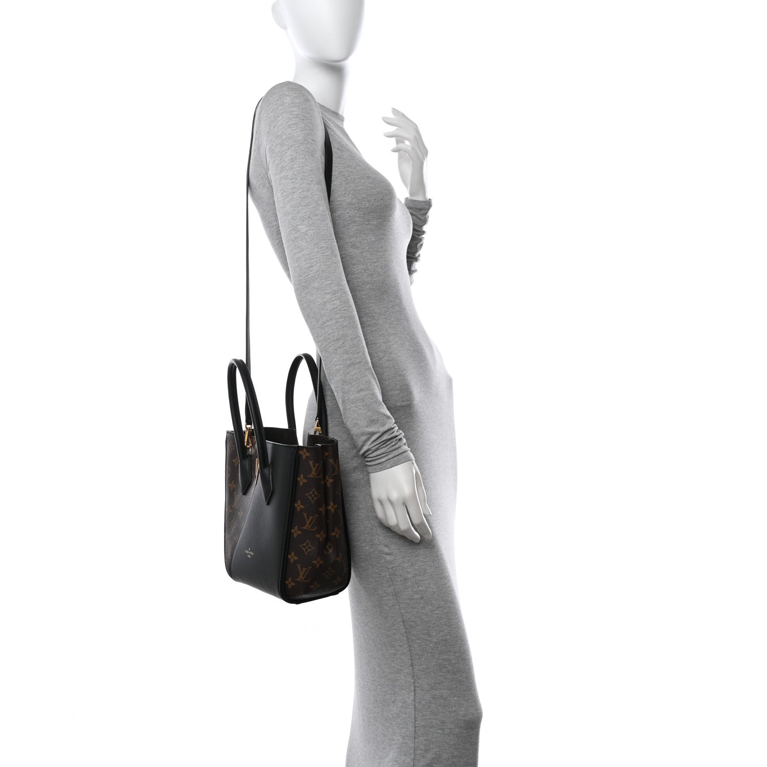 Louis Vuitton Calfskin Monogram Kimono Tote PM Black 2 of 13