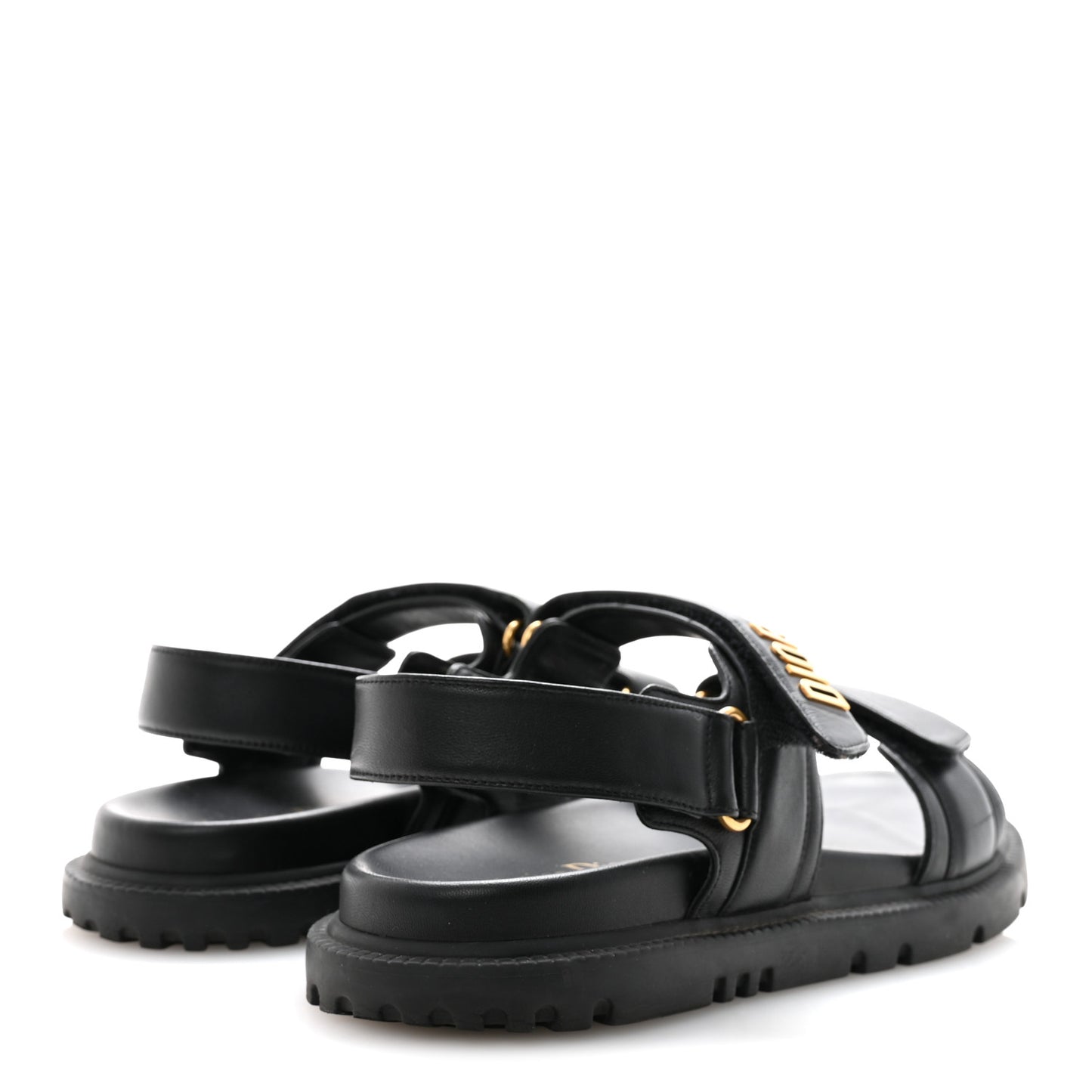 Lambskin Dioract 10mm Slide Sandals 39.5 Black
