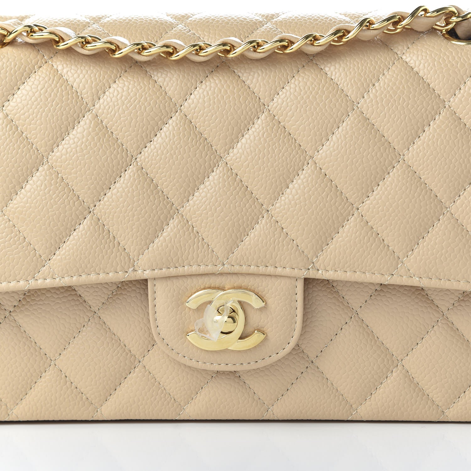 Chanel Caviar Quilted Medium Double Flap Beige Clair 10 of 10