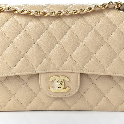 Chanel Caviar Quilted Medium Double Flap Beige Clair 10 of 10