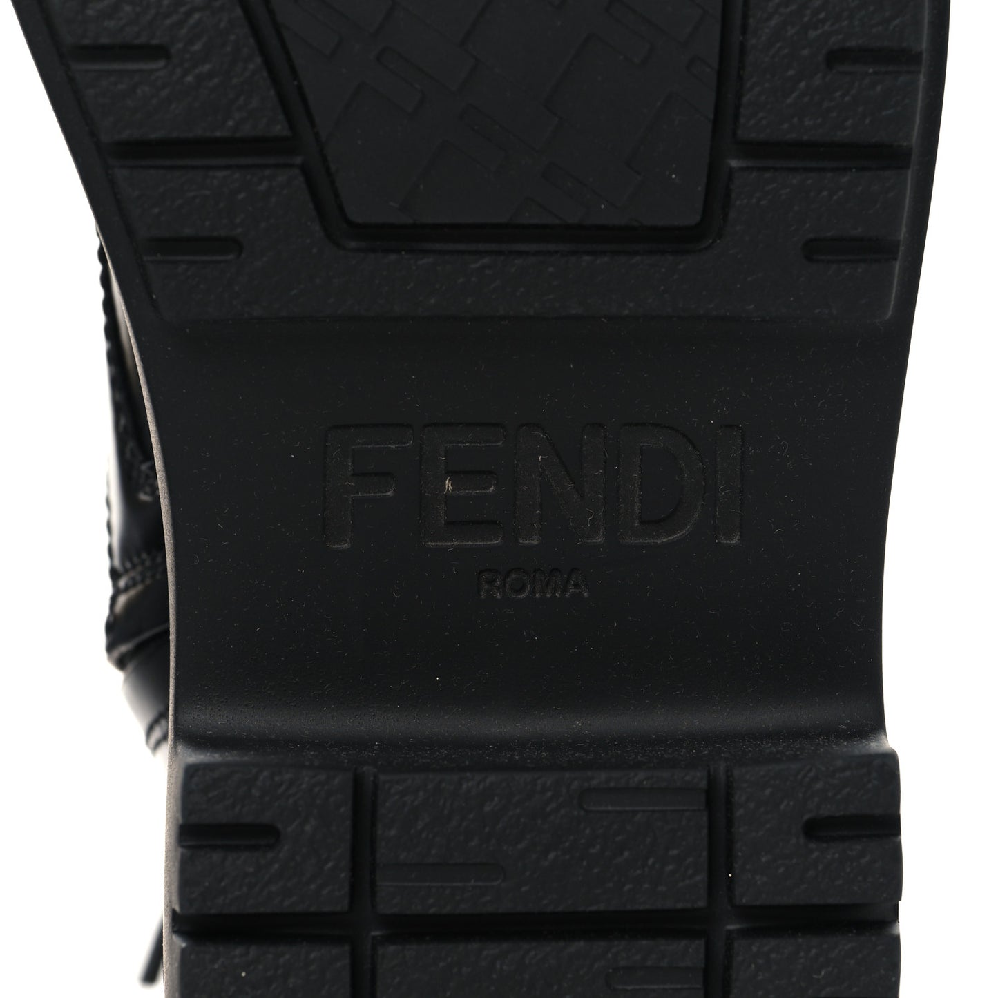 Vitello Abrasivato Fendigraphy 50mm Biker Boots 40 Black
