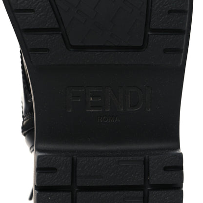 Fendi Vitello Abrasivato Fendigraphy 50mm Biker Boots 40 Black 7 of 8