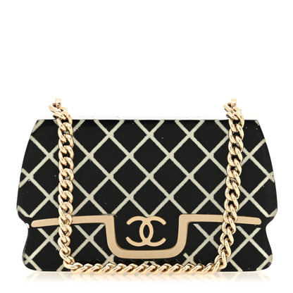 Chanel Resin Flap Bag Brooch Gold Black White 1 of 4