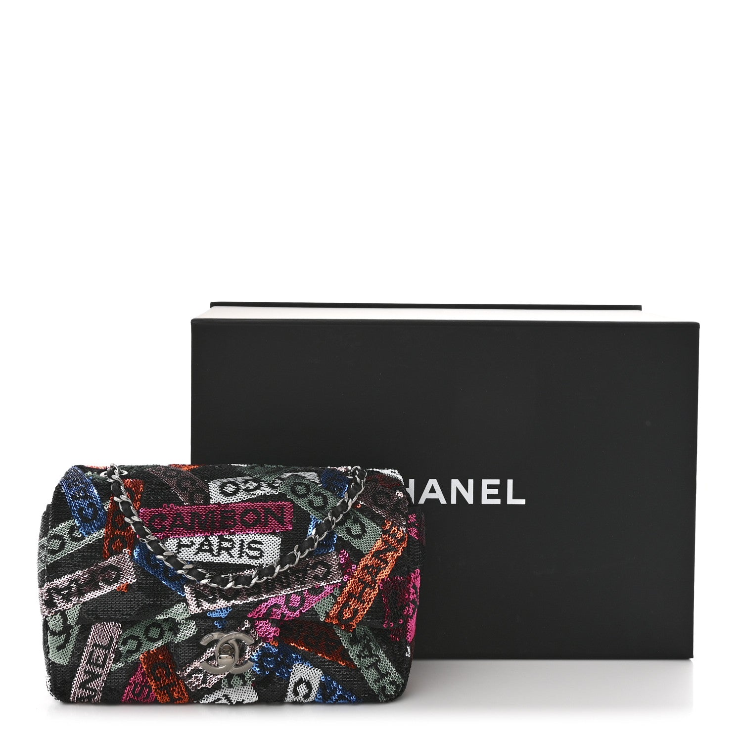 Chanel Sequin Logo Small Flap Ruthenium Multicolor 11 of 11