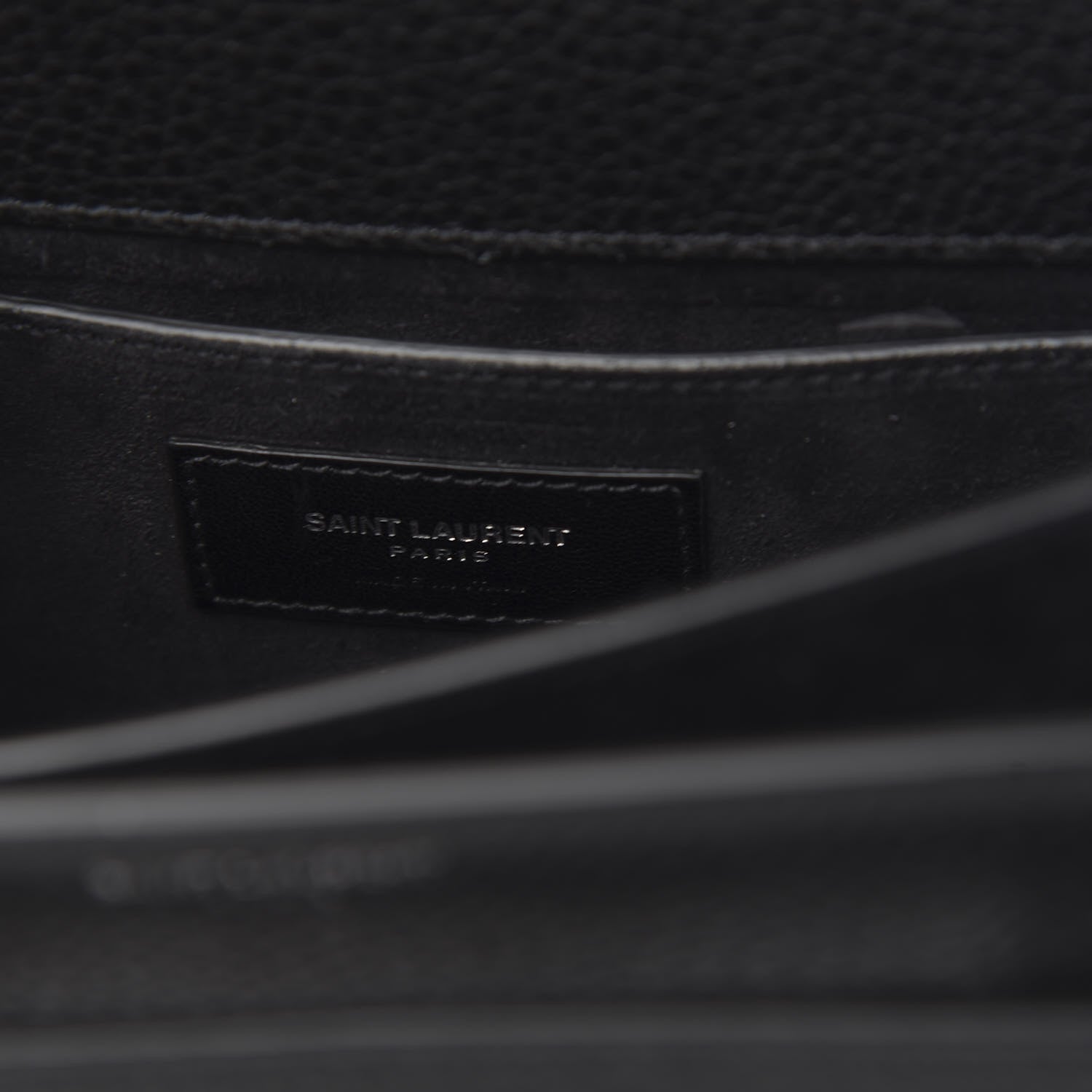 Saint Laurent Grained Calfskin Medium Monogram Sunset Satchel Black 6 of 9