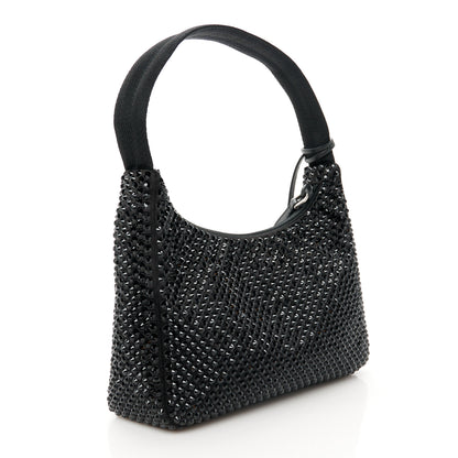 Prada Satin Crystal Mini Re-Edition 2000 Bag Black 3 of 11