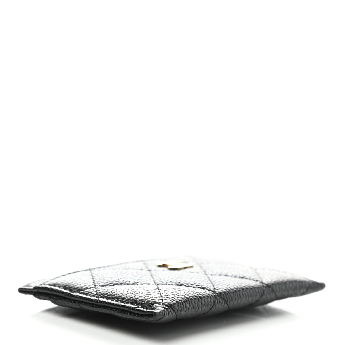 Caviar Quilted Card Holder Black