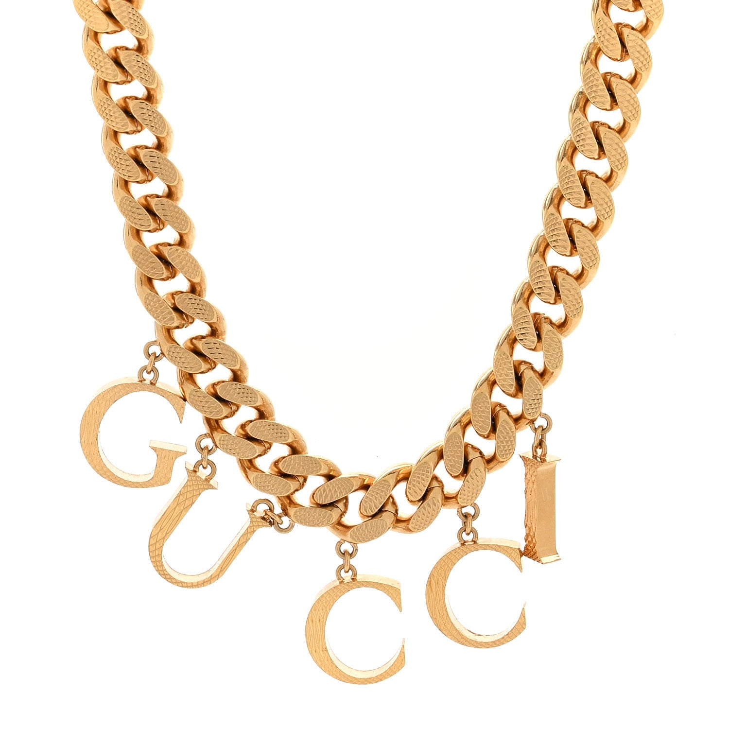 Gucci Script Choker Necklace Gold 1 of 4