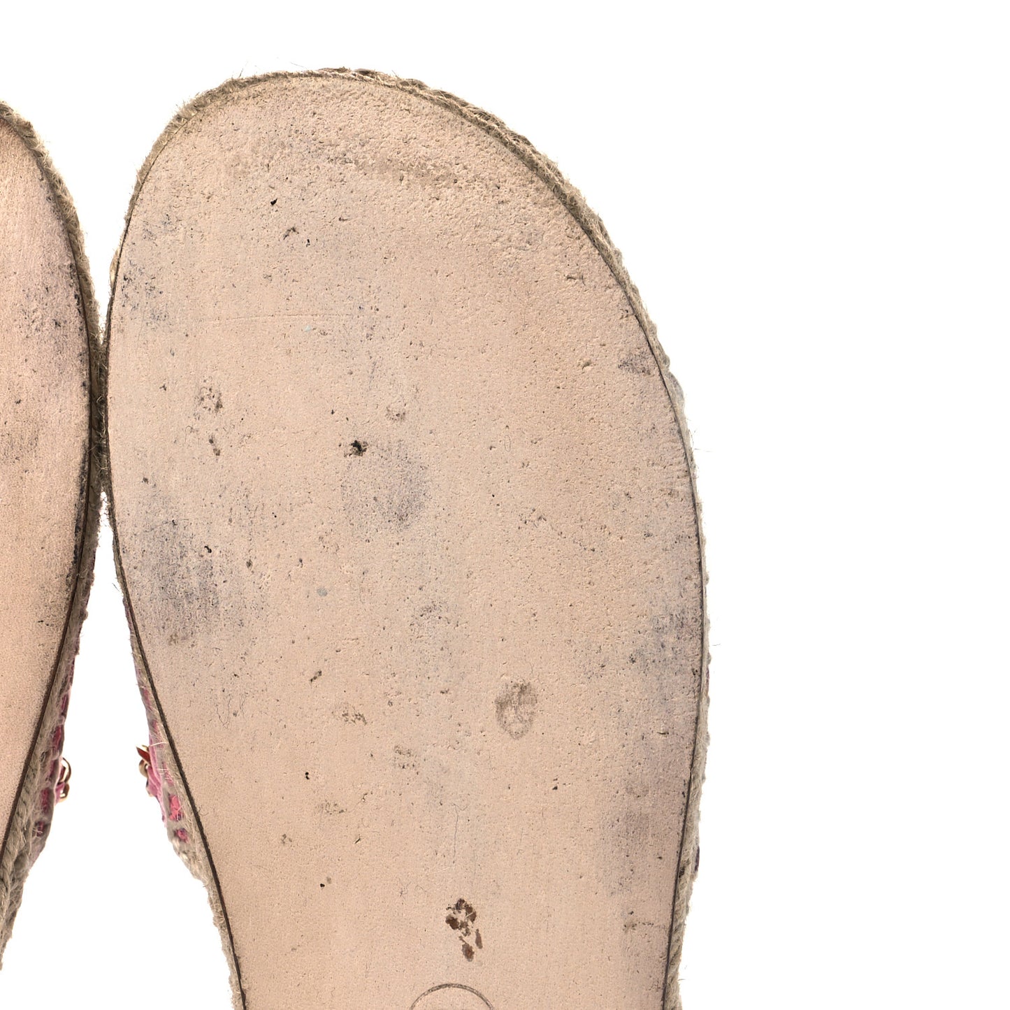 Lambskin Quilted CC Espadrille Slip On Sandals 39 Pink