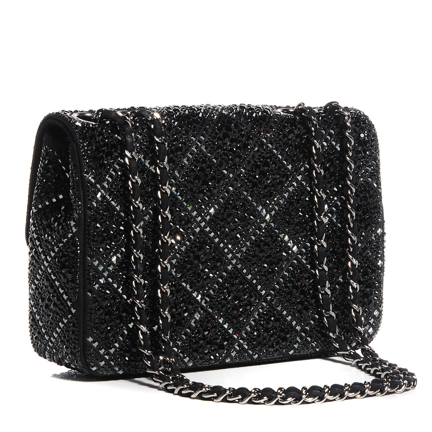 Strass Small Single Flap Black