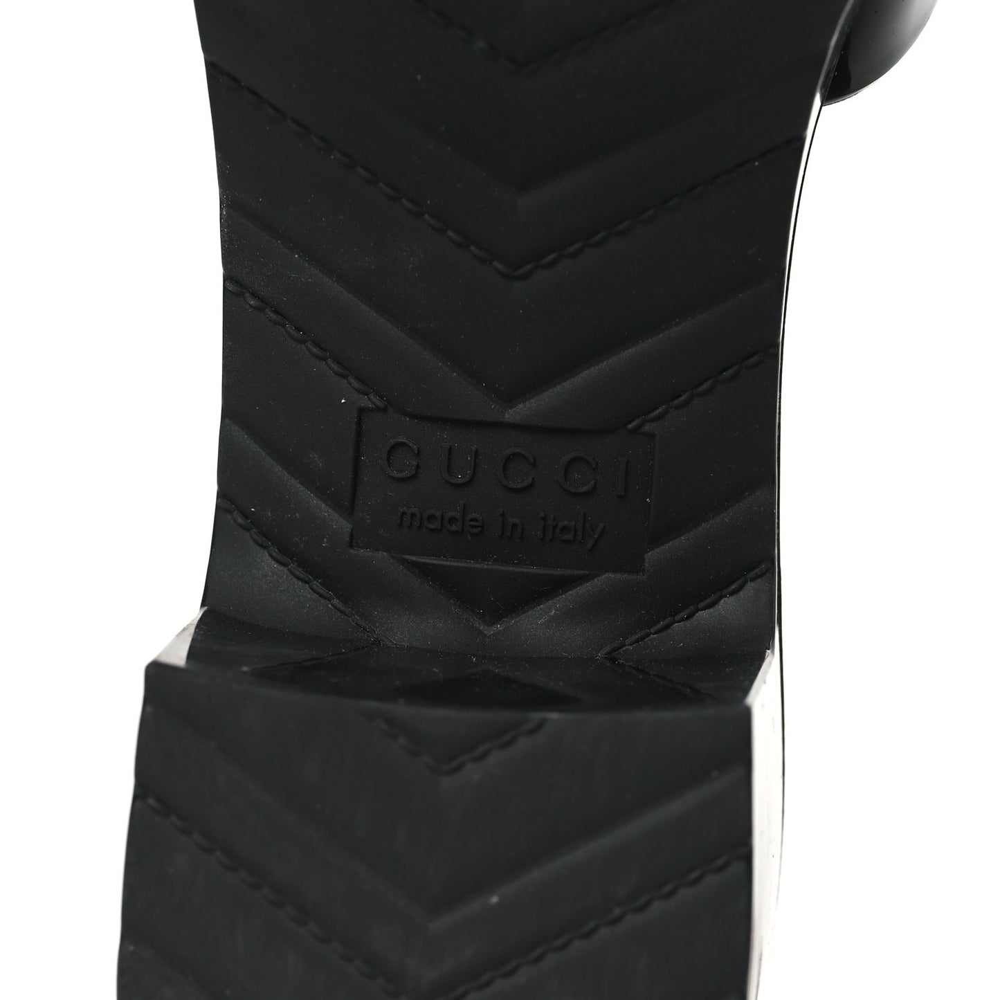 Rubber Gucci Logo Womens Platform 20/60mm Slide Sandals 36 Black