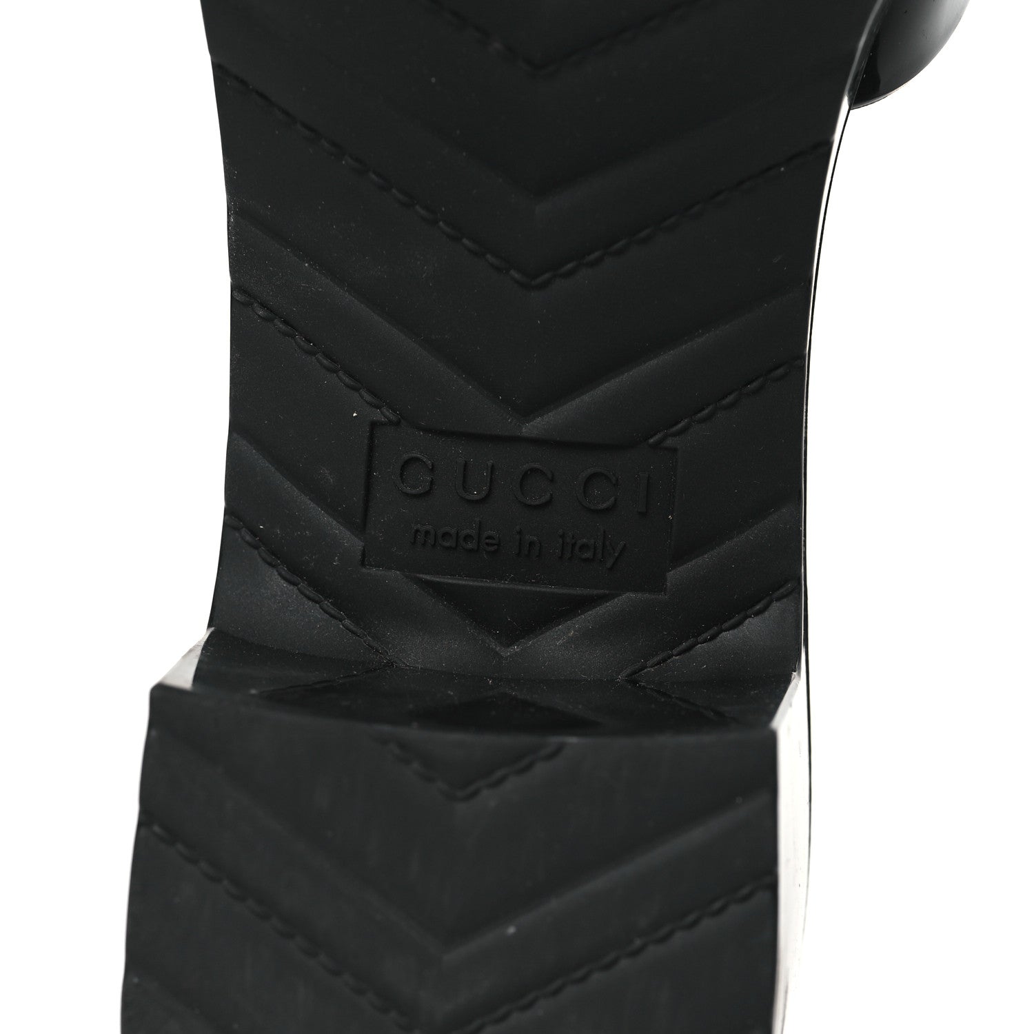 Gucci Rubber Gucci Logo Womens Platform 20/60mm Slide Sandals 36 Black 6 of 8