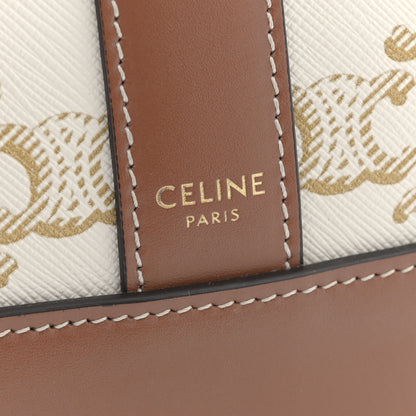 Celine Triomphe Canvas Calfskin Small Bucket Bag White 6 of 11