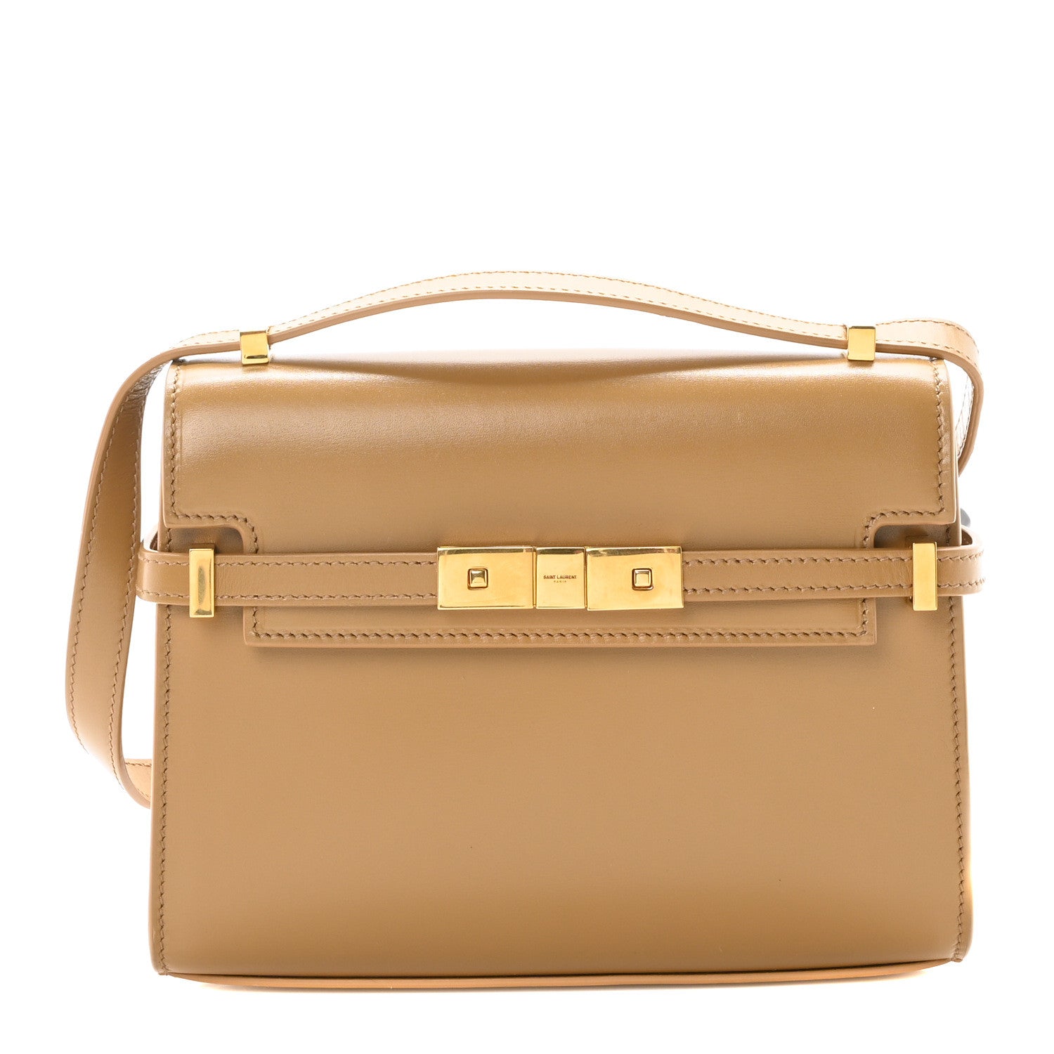 Saint Laurent Smooth Calfskin Mini Manhattan Shoulder Bag Tabac Brown 1 of 9