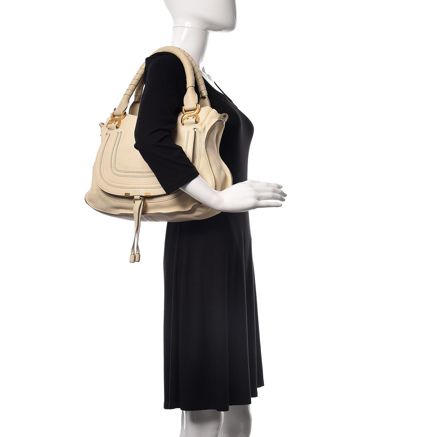 Chloe Calfskin Medium Marcie Satchel Cream 2 of 18