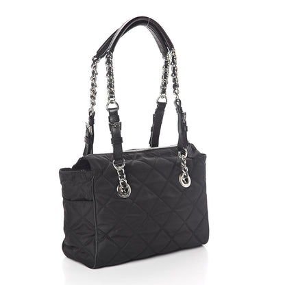 Prada Nylon Tessuto Impuntu Quilted Shoulder Bag Black 3 of 9