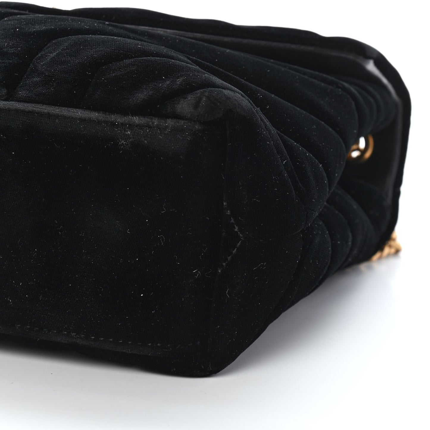 Velvet Y Quilted Monogram Small Loulou Chain Satchel Black