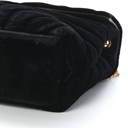 Saint Laurent Velvet Y Quilted Monogram Small Loulou Chain Satchel Black 8 of 9