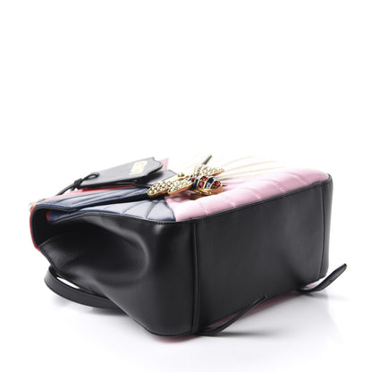 Gucci Calfskin Bamboo Trapuntata Queen Margaret Backpack Blue Agata Hibiscus Red Mystic White Sugar Pink 3 of 9