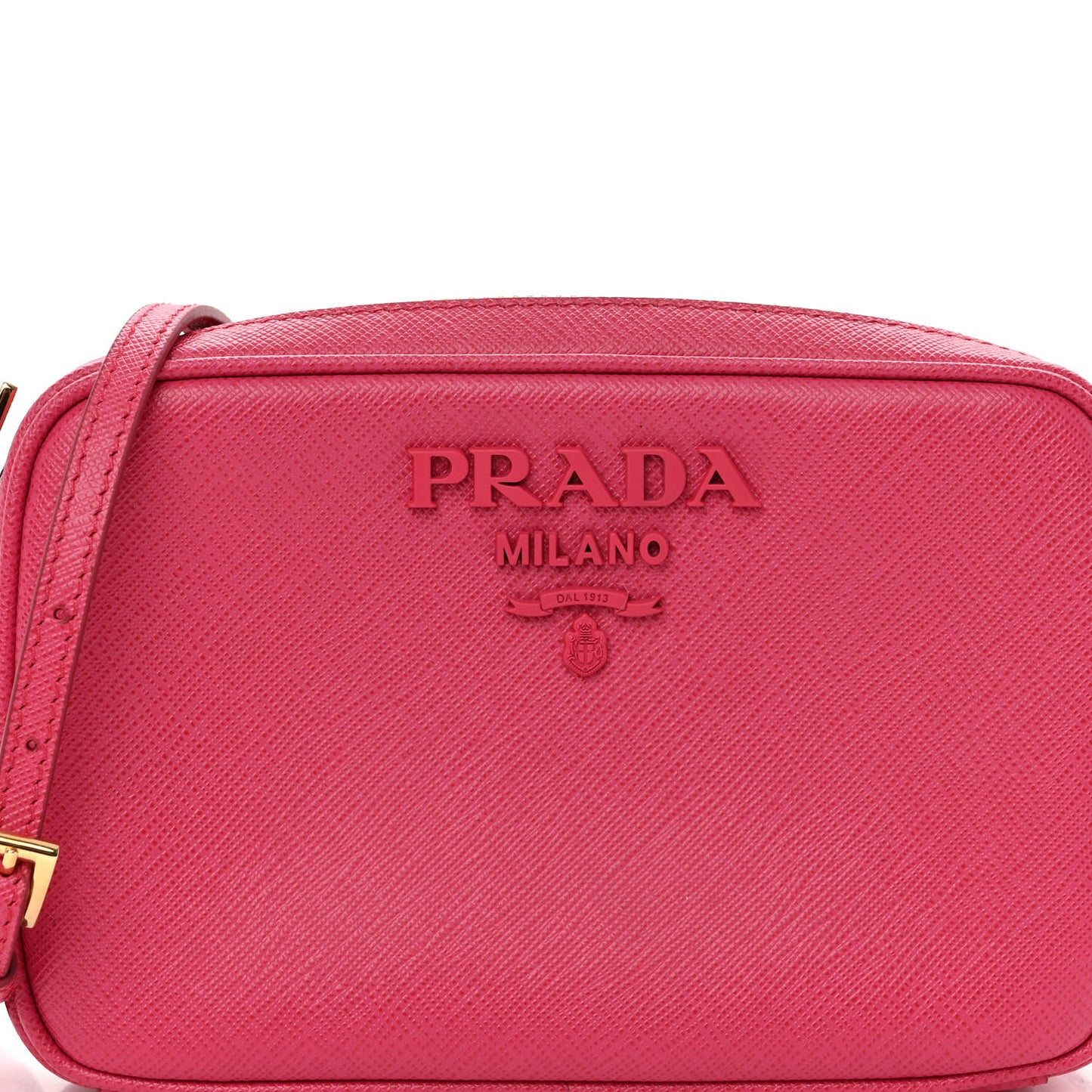 Saffiano Lux Small Camera Crossbody Bag Magenta