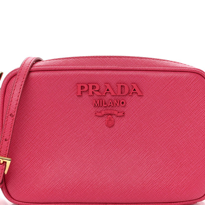 Prada Saffiano Lux Small Camera Crossbody Bag Magenta 7 of 9