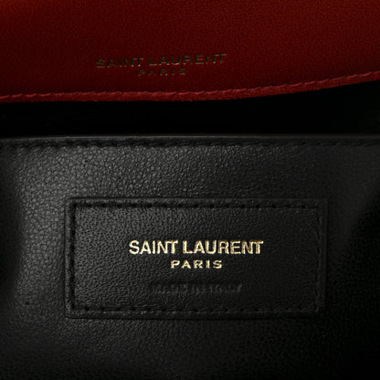Saint Laurent Lambskin Matelasse Monogram Medium Vicky Chain Bag Rouge Eros 6 of 10