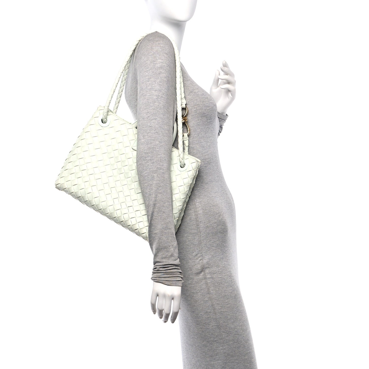 Bottega Veneta Nappa Intrecciato Medium Andiamo Shoulder Bag Glacier 2 of 10