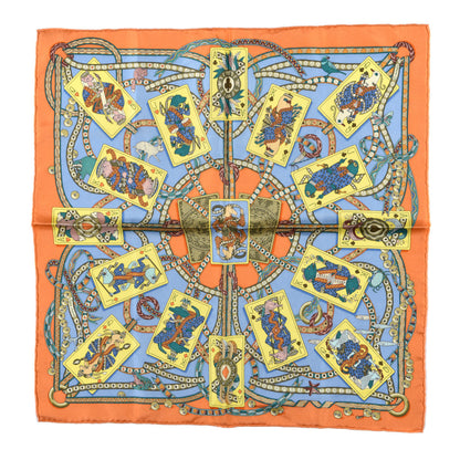 Hermes Silk Twill Dame de Coeur Pocket Square Scarf 1 of 4