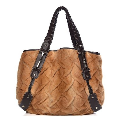 Gucci Mink Fur Leather Medium Pelham Shoulder Bag 1 of 10