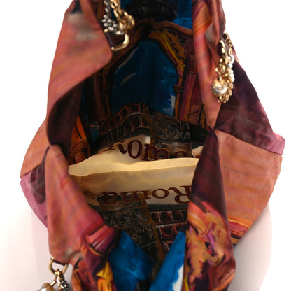 Dolce & Gabbana Silk Roma Printed Anita Tote Blue Multicolor 5 of 8