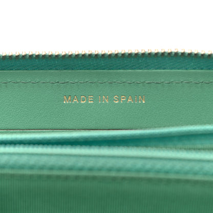 Chanel Caviar Chevron Quilted Small Zip Around Wallet Green 7 of 10